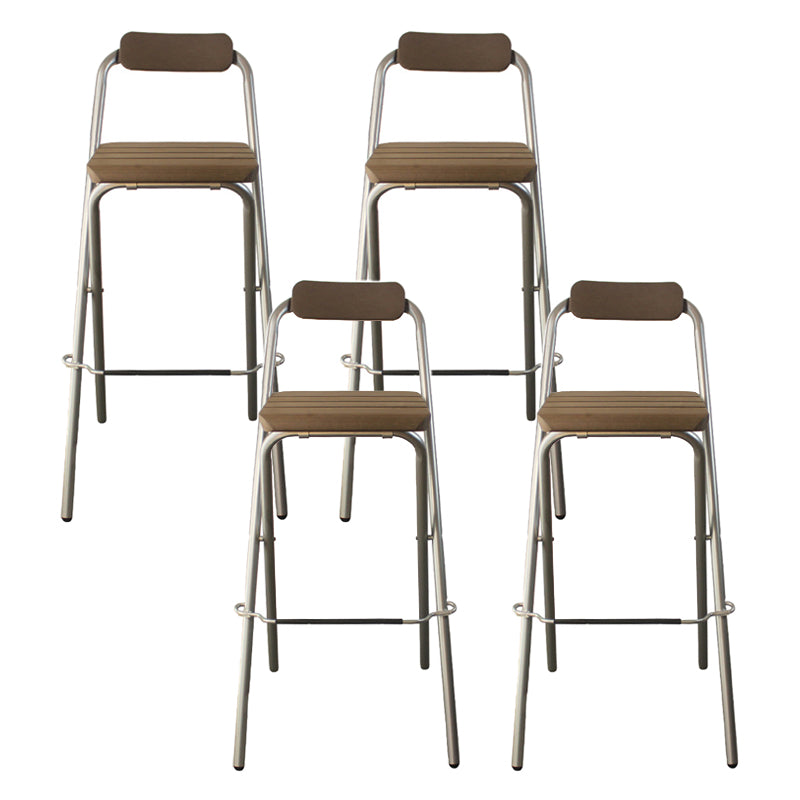 Modern Backrest Folding Counter Stool Steel Living Room Bar Stool with Footrest