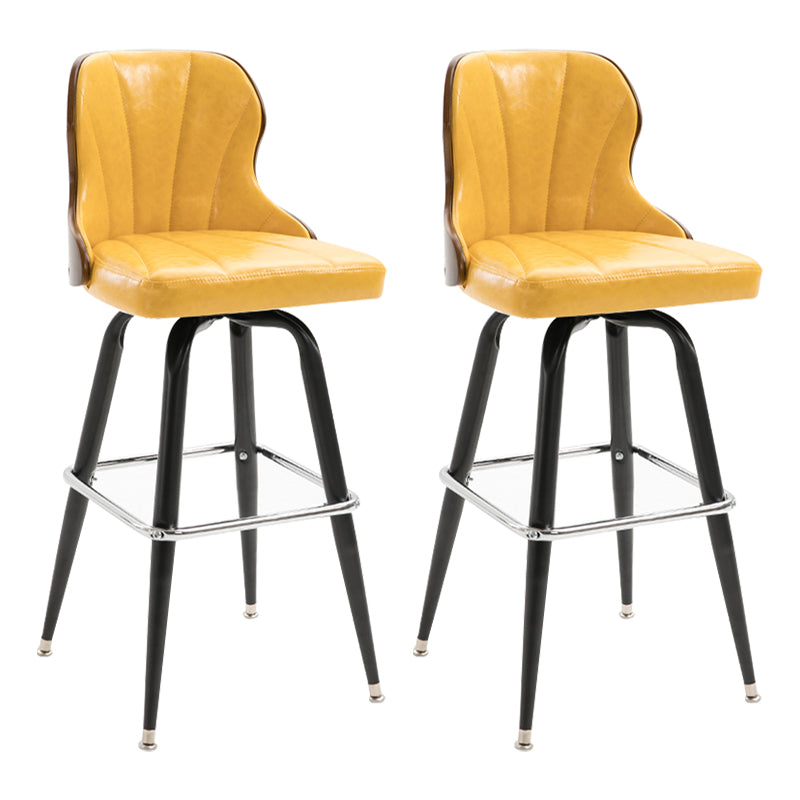 Arm Less Modern Bar Stool Footrest Leather Coffee Shop Bucket Counter Stool
