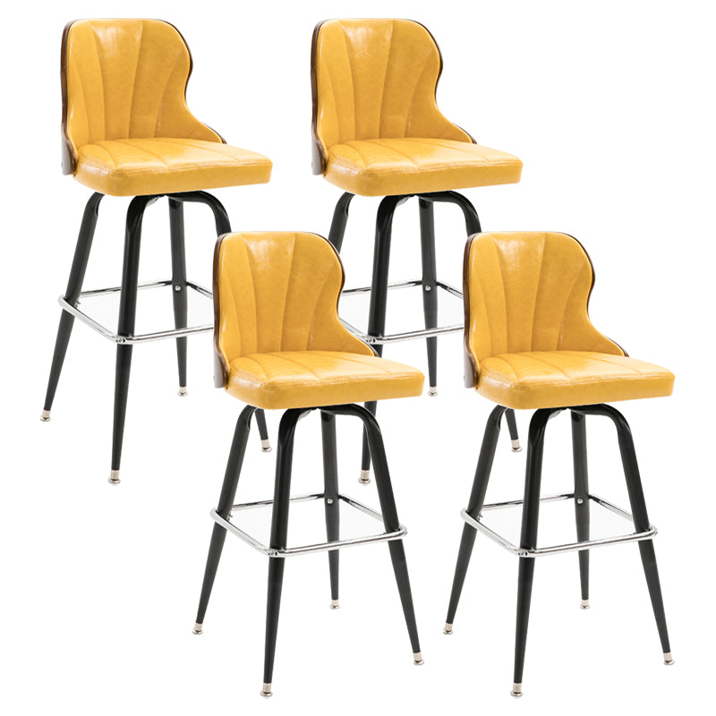 Arm Less Modern Bar Stool Footrest Leather Coffee Shop Bucket Counter Stool