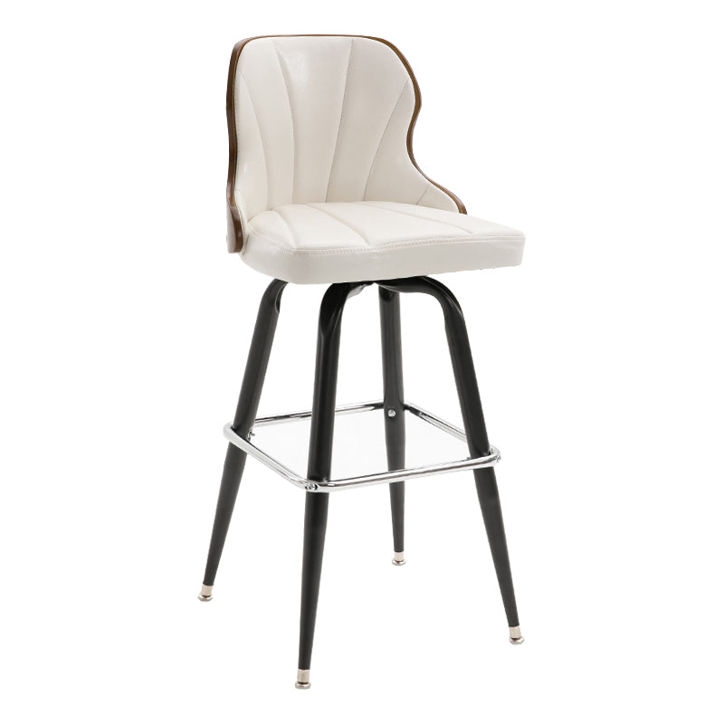 Arm Less Modern Bar Stool Footrest Leather Coffee Shop Bucket Counter Stool
