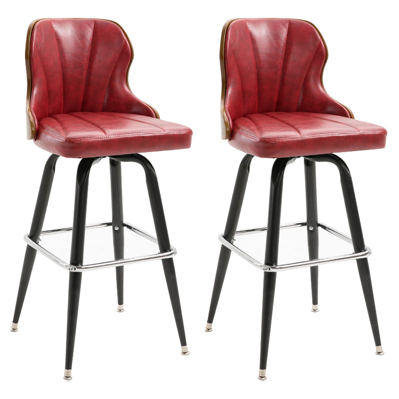 Arm Less Modern Bar Stool Footrest Leather Coffee Shop Bucket Counter Stool