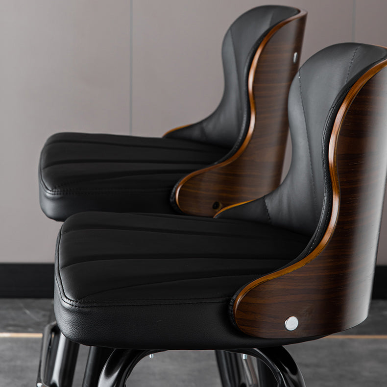 Arm Less Modern Bar Stool Footrest Leather Coffee Shop Bucket Counter Stool