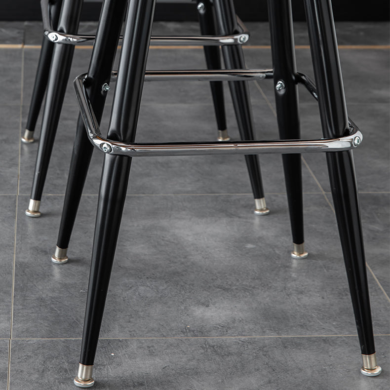 Arm Less Modern Bar Stool Footrest Leather Coffee Shop Bucket Counter Stool