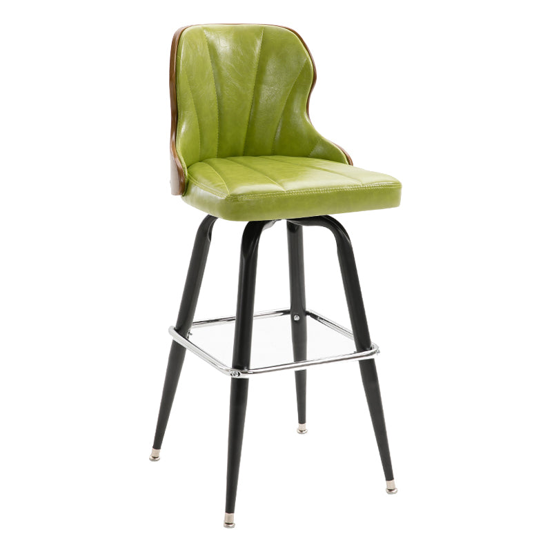 Arm Less Modern Bar Stool Footrest Leather Coffee Shop Bucket Counter Stool