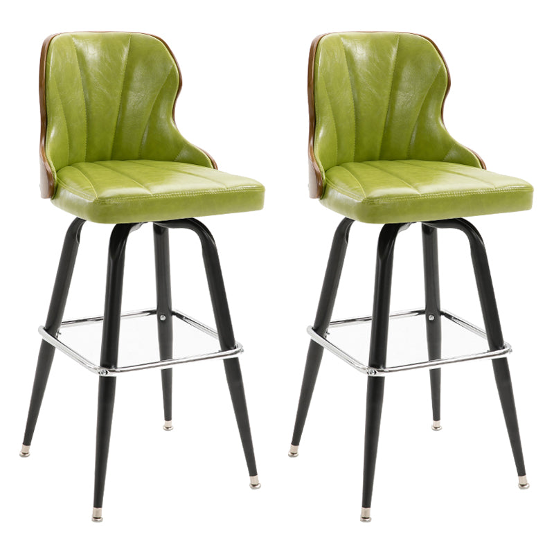 Arm Less Modern Bar Stool Footrest Leather Coffee Shop Bucket Counter Stool