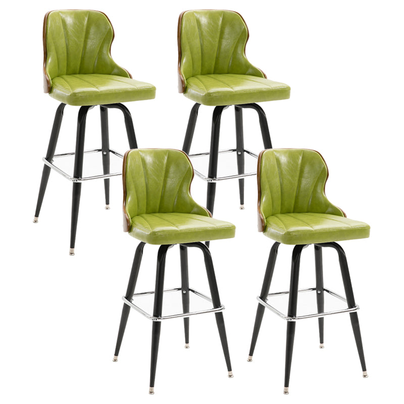 Arm Less Modern Bar Stool Footrest Leather Coffee Shop Bucket Counter Stool