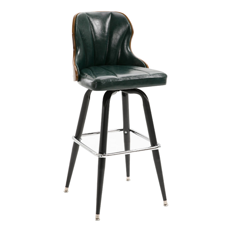 Arm Less Modern Bar Stool Footrest Leather Coffee Shop Bucket Counter Stool