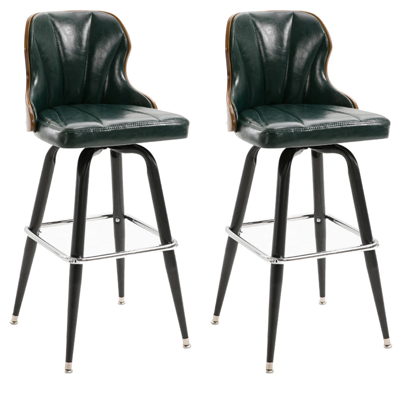 Arm Less Modern Bar Stool Footrest Leather Coffee Shop Bucket Counter Stool