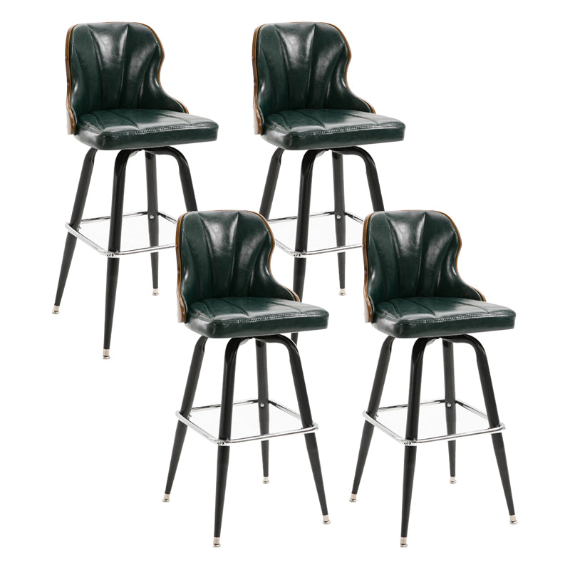 Arm Less Modern Bar Stool Footrest Leather Coffee Shop Bucket Counter Stool