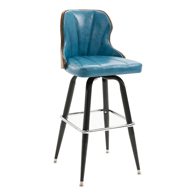 Arm Less Modern Bar Stool Footrest Leather Coffee Shop Bucket Counter Stool