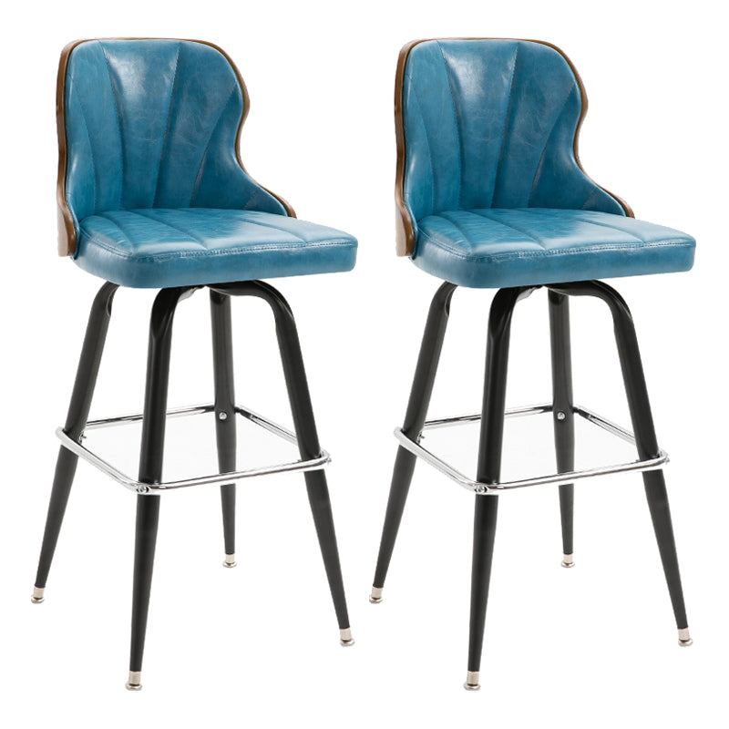 Arm Less Modern Bar Stool Footrest Leather Coffee Shop Bucket Counter Stool