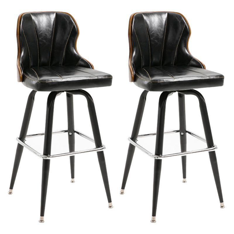 Arm Less Modern Bar Stool Footrest Leather Coffee Shop Bucket Counter Stool