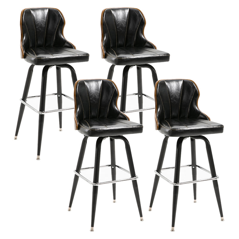 Arm Less Modern Bar Stool Footrest Leather Coffee Shop Bucket Counter Stool