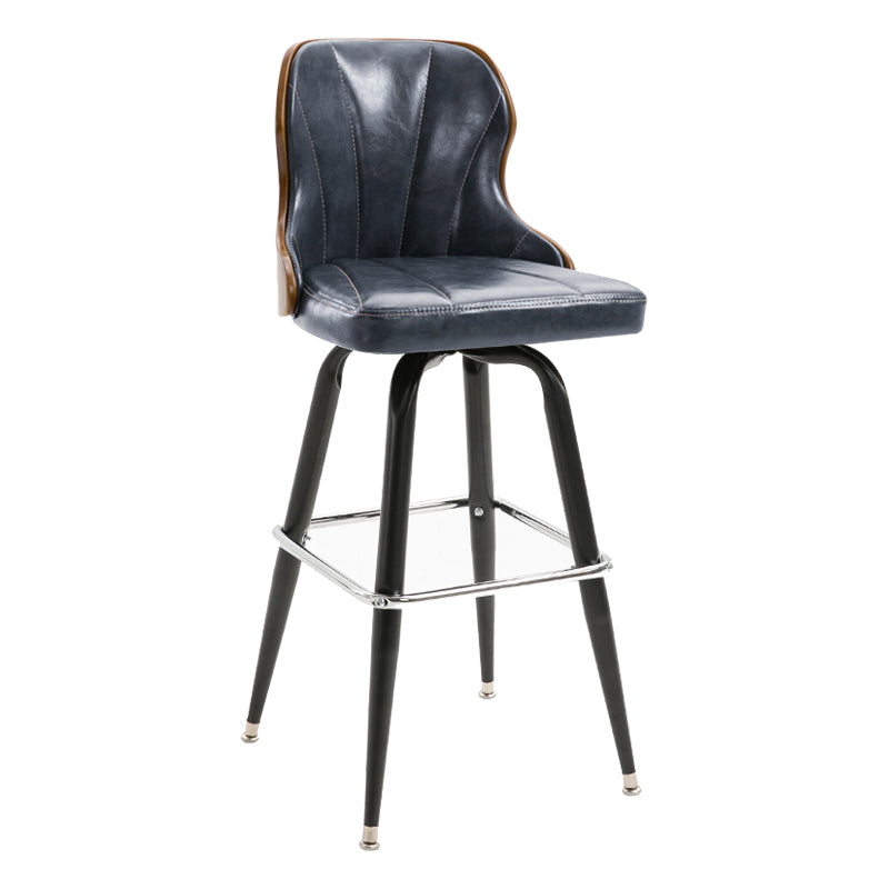 Arm Less Modern Bar Stool Footrest Leather Coffee Shop Bucket Counter Stool