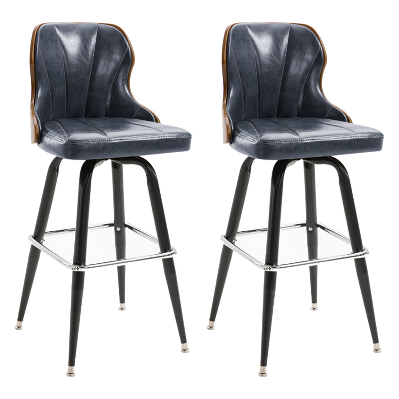 Arm Less Modern Bar Stool Footrest Leather Coffee Shop Bucket Counter Stool
