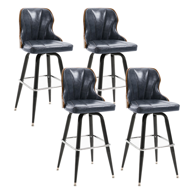 Arm Less Modern Bar Stool Footrest Leather Coffee Shop Bucket Counter Stool