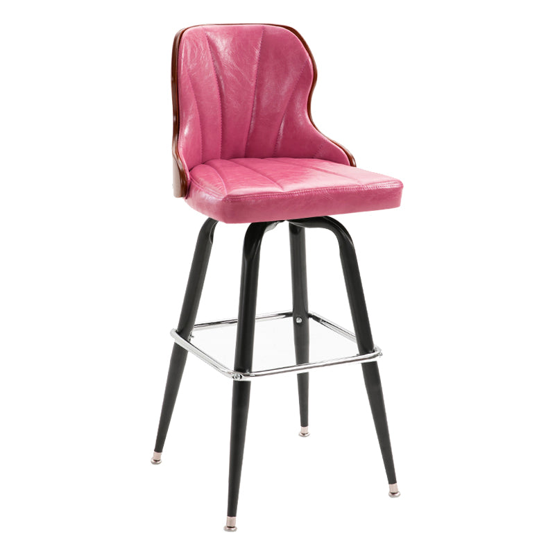Arm Less Modern Bar Stool Footrest Leather Coffee Shop Bucket Counter Stool