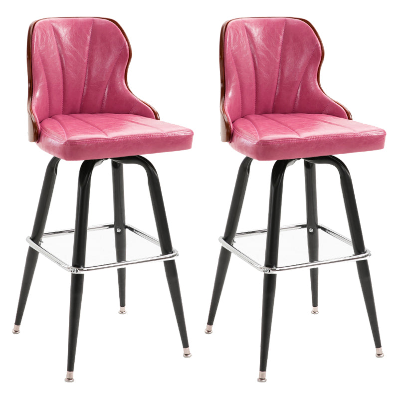 Arm Less Modern Bar Stool Footrest Leather Coffee Shop Bucket Counter Stool