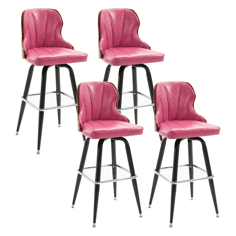 Arm Less Modern Bar Stool Footrest Leather Coffee Shop Bucket Counter Stool