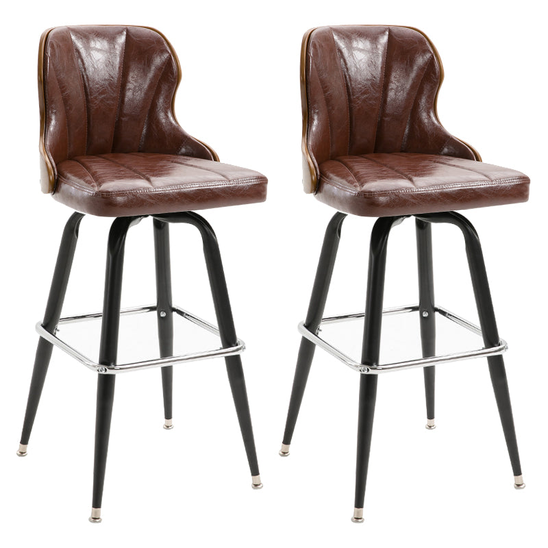 Arm Less Modern Bar Stool Footrest Leather Coffee Shop Bucket Counter Stool