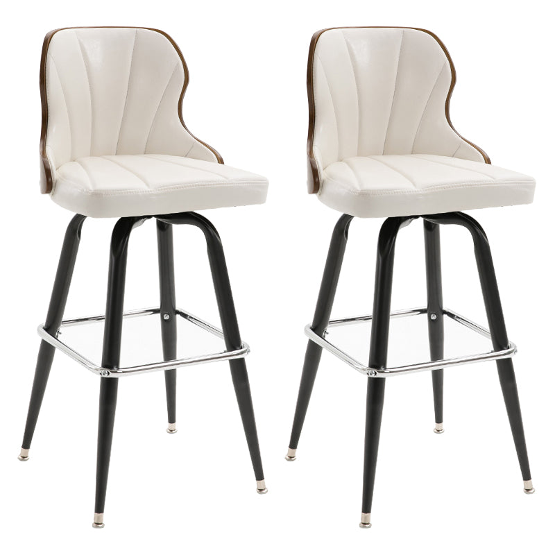 Arm Less Modern Bar Stool Footrest Leather Coffee Shop Bucket Counter Stool