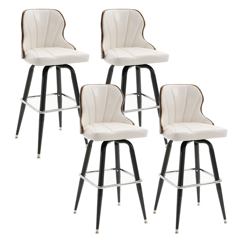 Arm Less Modern Bar Stool Footrest Leather Coffee Shop Bucket Counter Stool