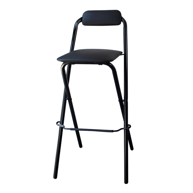 Taburete de bar plegable con respaldo moderno, taburete de bar de hierro para balcón con reposapiés