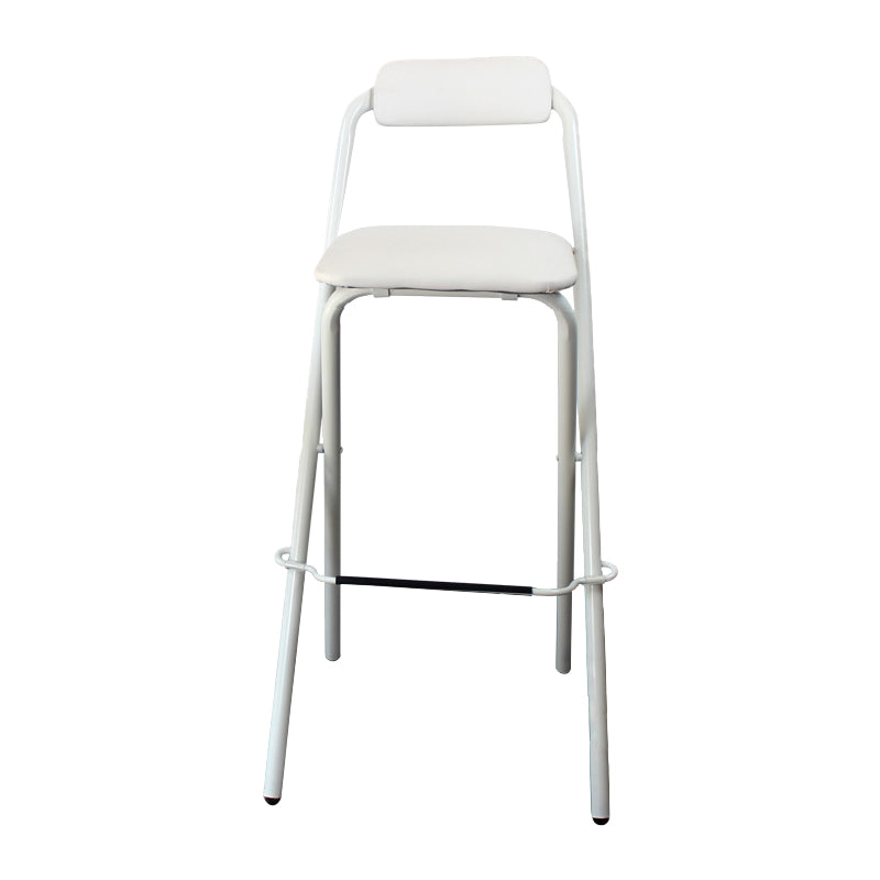 Taburete de bar plegable con respaldo moderno, taburete de bar de hierro para balcón con reposapiés