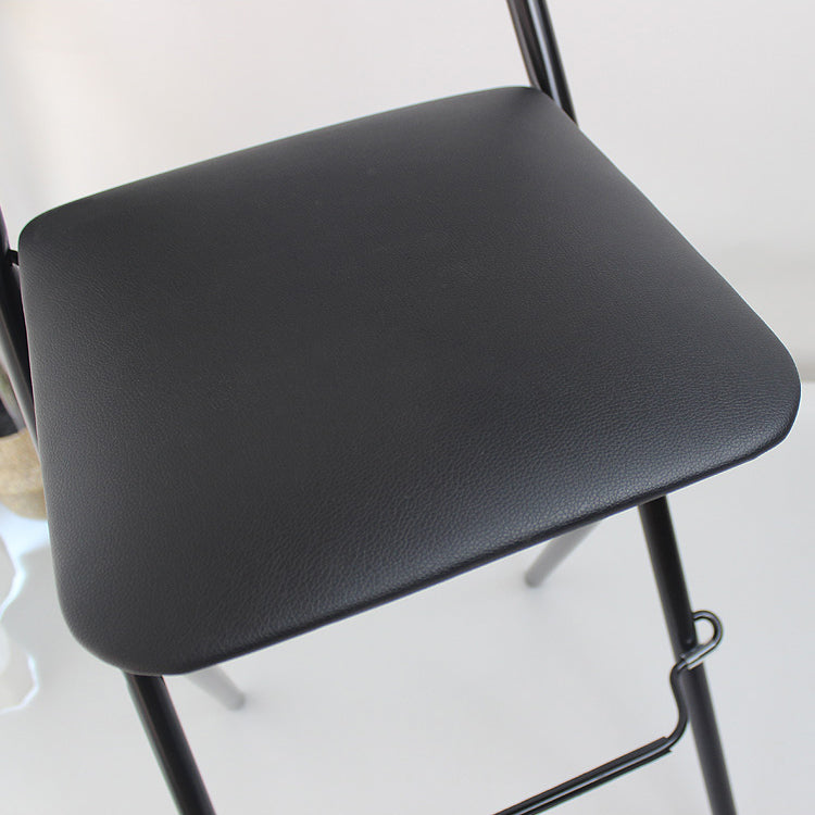 Taburete de bar plegable con respaldo moderno, taburete de bar de hierro para balcón con reposapiés