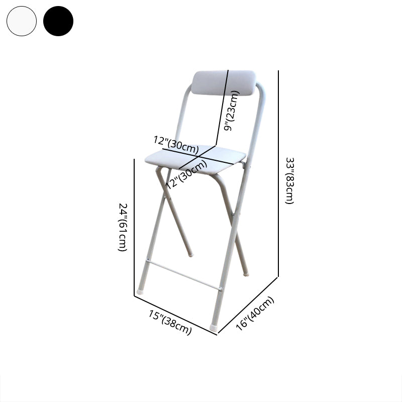 Taburete de bar plegable con respaldo moderno, taburete de bar de hierro para balcón con reposapiés