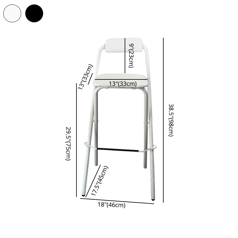 Taburete de bar plegable con respaldo moderno, taburete de bar de hierro para balcón con reposapiés