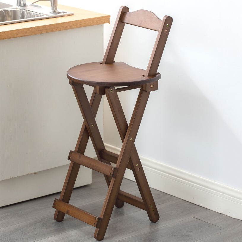 Modern Backrest Folding Counter Stool Wood Restaurant Bar Stool with Footrest