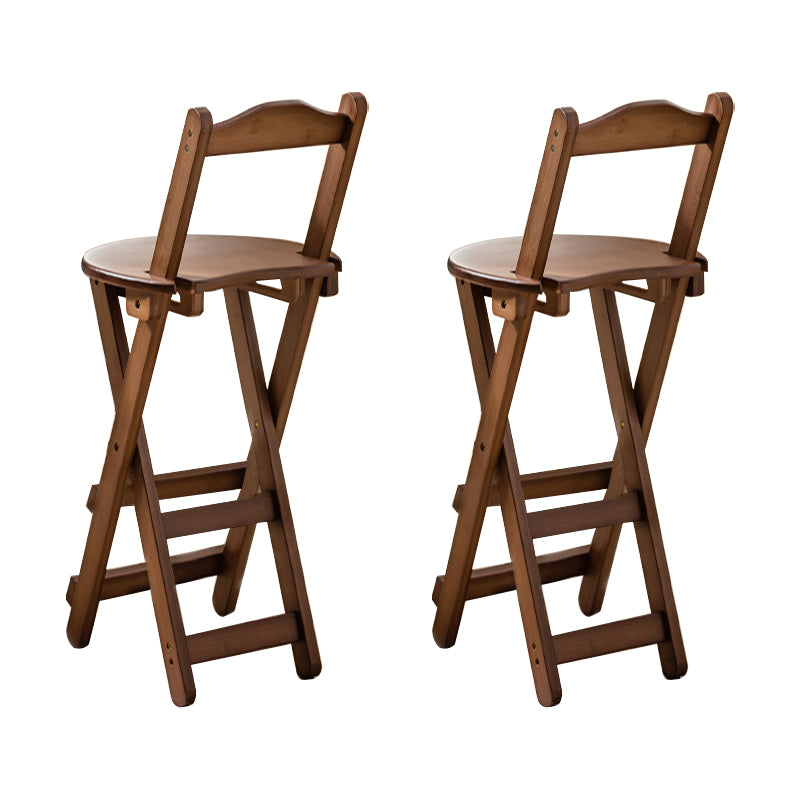 Modern Backrest Folding Counter Stool Wood Restaurant Bar Stool with Footrest