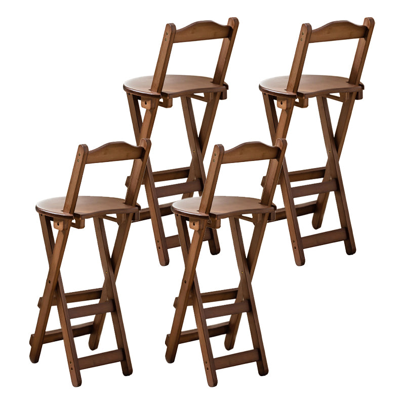 Modern Backrest Folding Counter Stool Wood Restaurant Bar Stool with Footrest