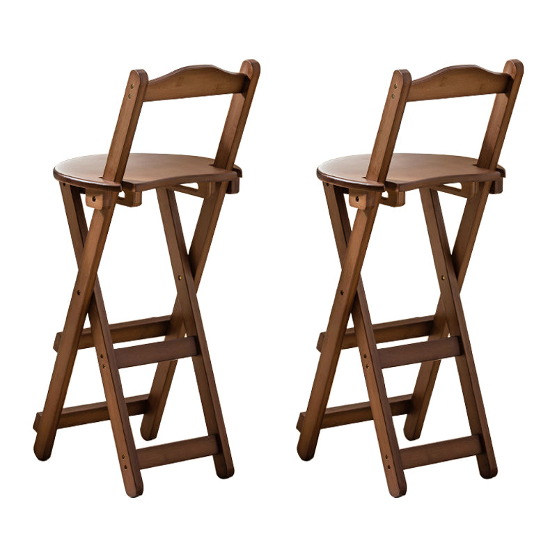 Modern Backrest Folding Counter Stool Wood Restaurant Bar Stool with Footrest