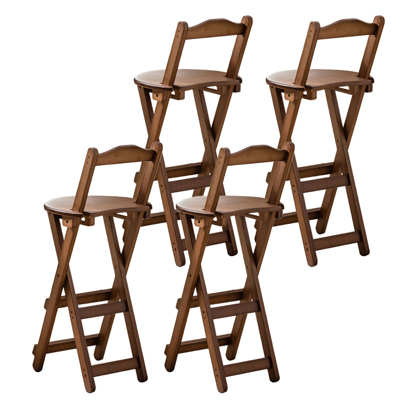 Modern Backrest Folding Counter Stool Wood Restaurant Bar Stool with Footrest