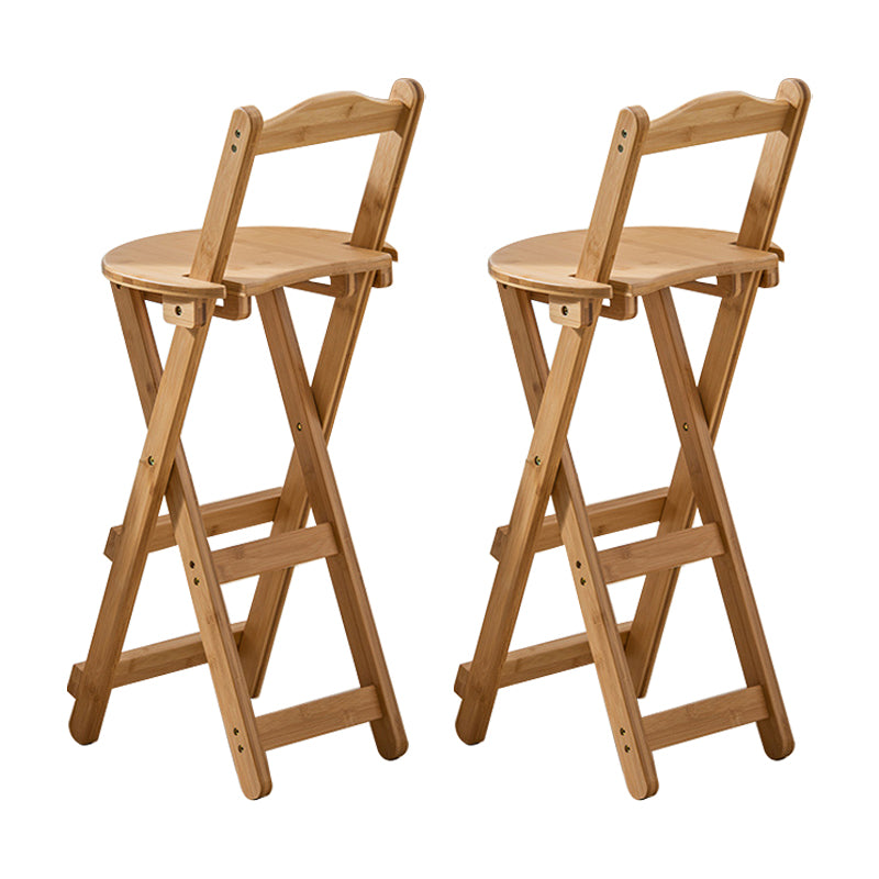 Modern Backrest Folding Counter Stool Wood Restaurant Bar Stool with Footrest
