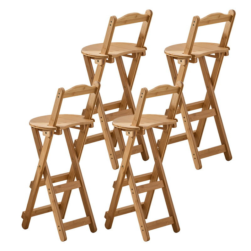 Modern Backrest Folding Counter Stool Wood Restaurant Bar Stool with Footrest