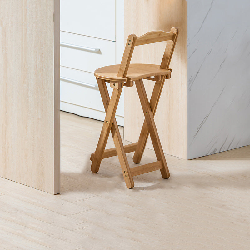Modern Backrest Folding Counter Stool Wood Restaurant Bar Stool with Footrest