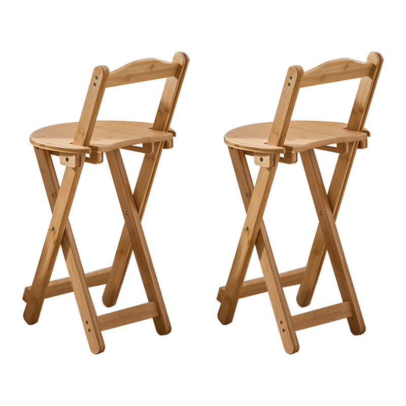 Modern Backrest Folding Counter Stool Wood Restaurant Bar Stool with Footrest