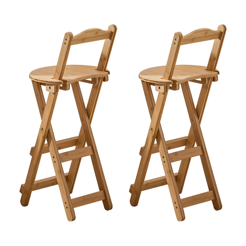 Modern Backrest Folding Counter Stool Wood Restaurant Bar Stool with Footrest