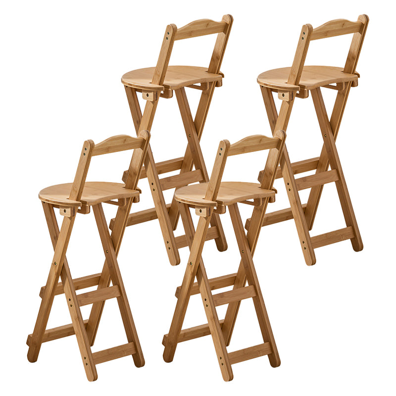 Modern Backrest Folding Counter Stool Wood Restaurant Bar Stool with Footrest