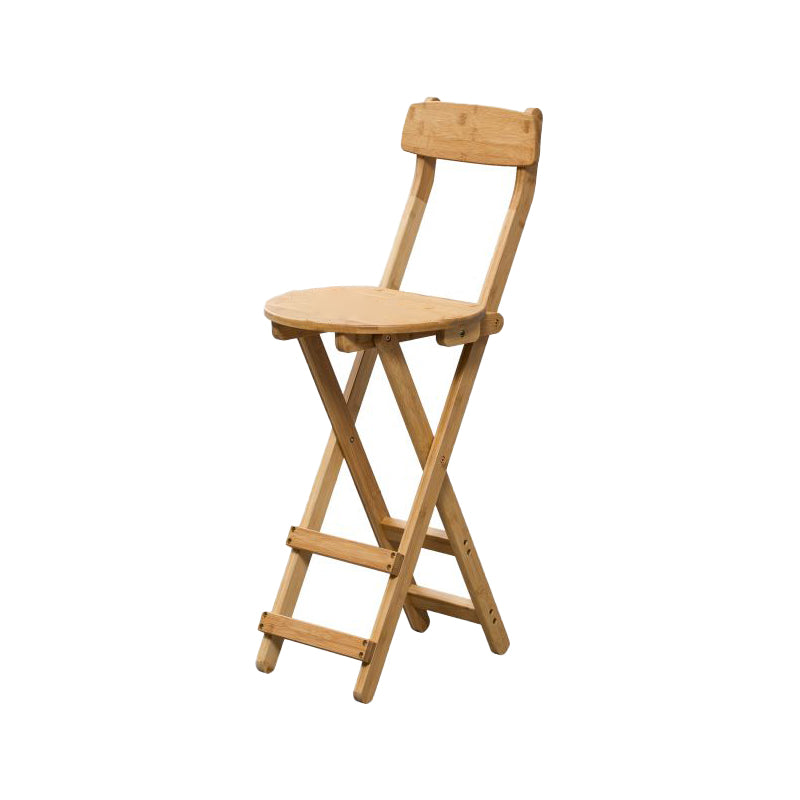Modern Backrest Folding Counter Stool Wood Restaurant Bar Stool with Footrest