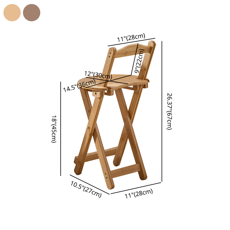 Modern Backrest Folding Counter Stool Wood Restaurant Bar Stool with Footrest