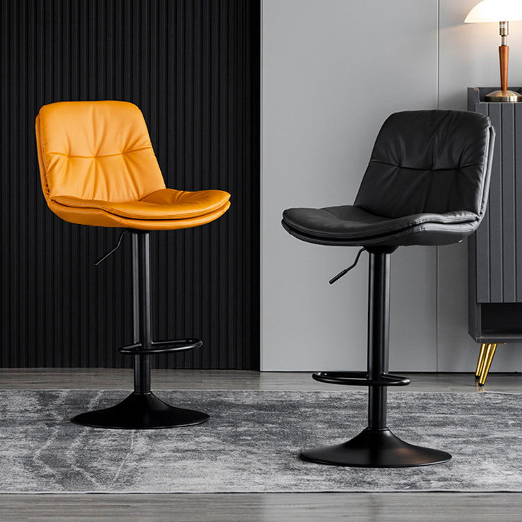 Taburete giratorio de hierro con altura para mostrador, taburete de bar interior ajustable moderno con reposapiés