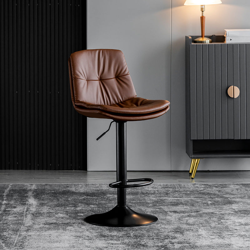 Taburete giratorio de hierro con altura para mostrador, taburete de bar interior ajustable moderno con reposapiés