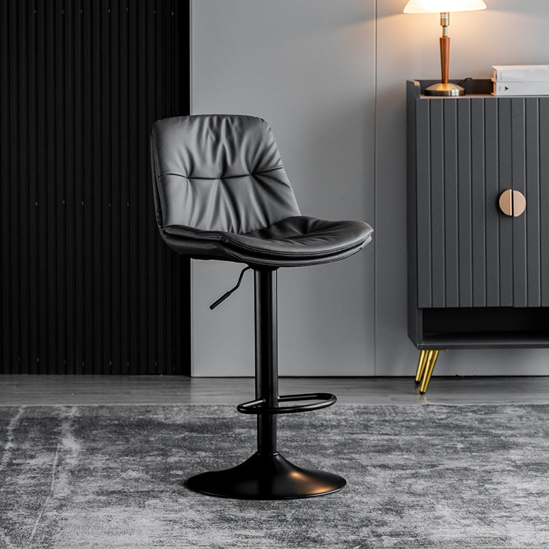 Taburete giratorio de hierro con altura para mostrador, taburete de bar interior ajustable moderno con reposapiés