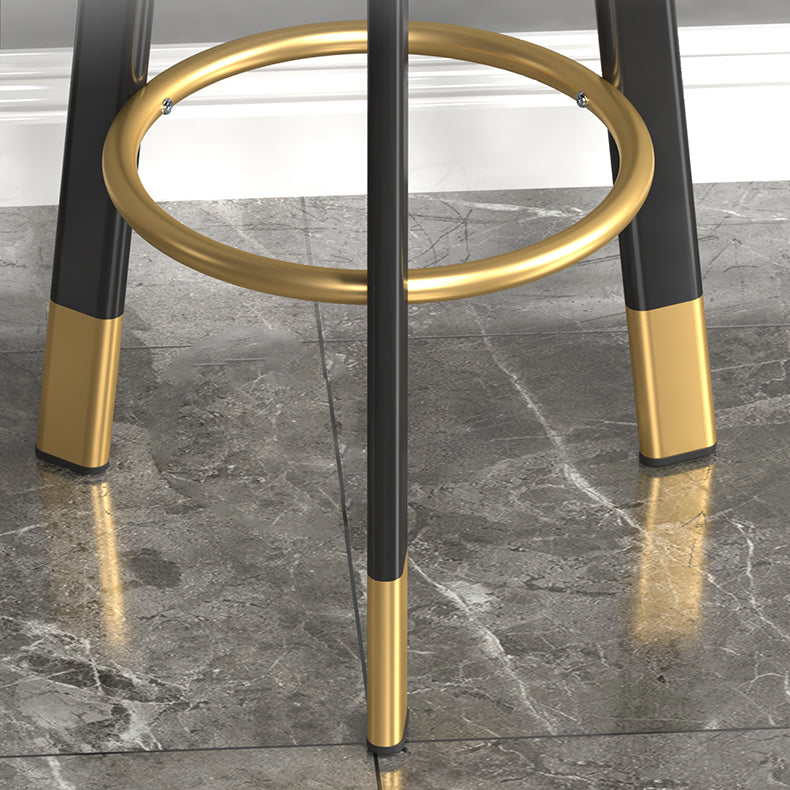 Taburete de bar sin brazos con respaldo moderno, taburete de bar de acero para cajero con cojín y reposapiés