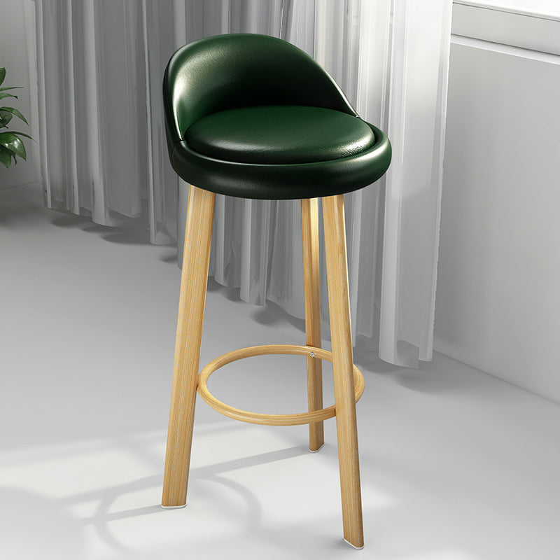 Taburete de bar sin brazos con respaldo moderno, taburete de bar de acero para cajero con cojín y reposapiés