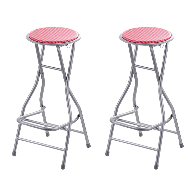 Taburete de bar plegable redondo con respaldo bajo de acero moderno para bar